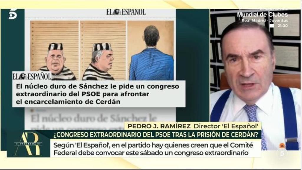 Pedro J. Ramírez durante su intervención en 'El programa de AR' este martes.