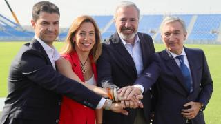 Fernando López, Natalia Chueca, Jorge Azcón y Víctor Iglesias