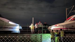 Tren parado en la línea Madrid-Toledo en Pantoja.