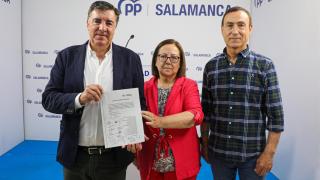 Los diputados del Partido Popular por Salamanca, José Antonio Bermúdez de Castro, María Jesús Moro y Pedro Samuel Martín