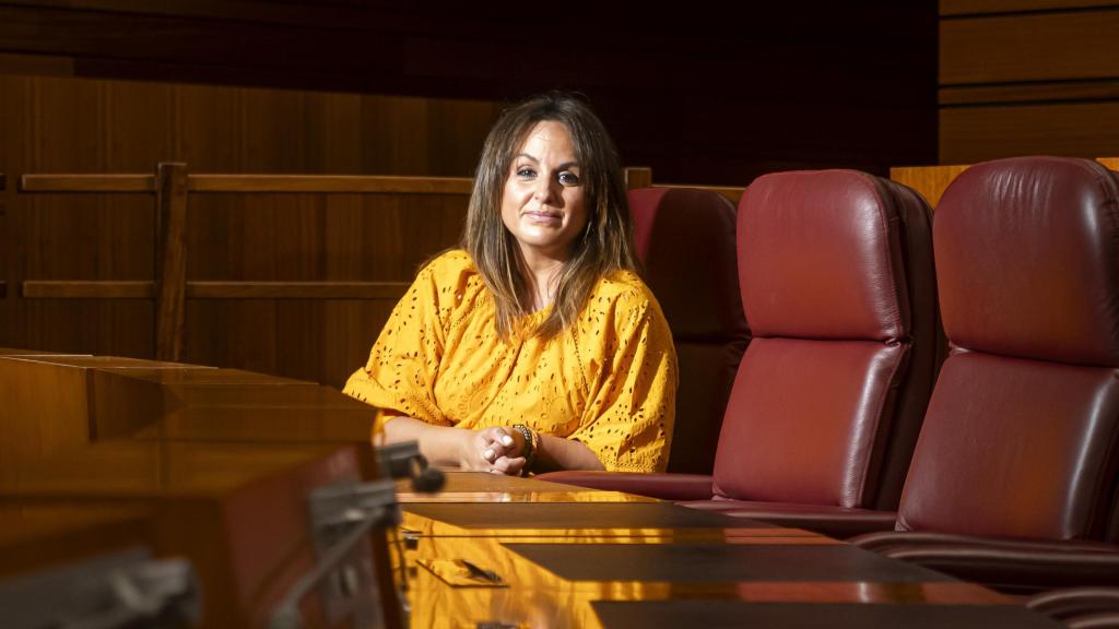 La portavoz del PSOE en las Cortes de Castilla y León, Patricia Gómez Urbán, en el hemiciclo del Parlamento autonómico