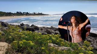 Collage de la playa de Zahora y Rosario Flores.