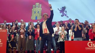 El secretario general del PSOE de Castilla y León, Carlos Martínez, tras su elección en el congreso autonómico del pasado mes de febrero