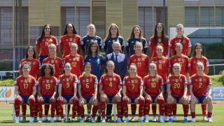 Foto oficial de la selección española de fútbol femenina antes del comienzo de la Eurocopa.