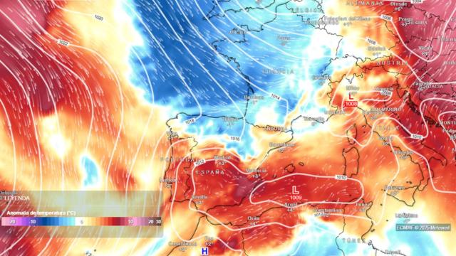 La aproximación de masas de aire más frío y húmedo este lunes por la tarde. Meteored.