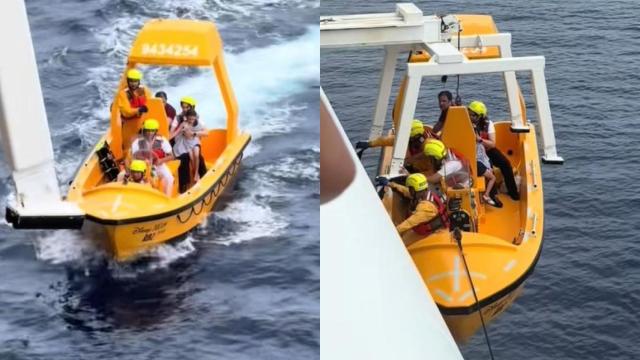Un padre saltó al mar desde un crucero para salvar a su hija.