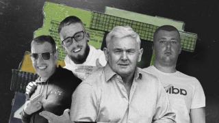 De izquierda a derecha, el norirlandés asesinado John George, su presunto asesino, el norirlandés Jhonny Smith, el capo de la droga irlandés John Gilligan, y el norirlandés apuñalado el 15 de junio Dan McMeekin.