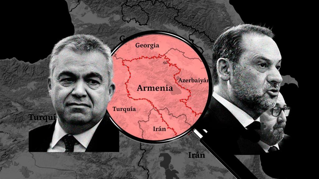 Santos Cerdán, José Luis Ábalos, Koldo García y el mapa de Armenia.