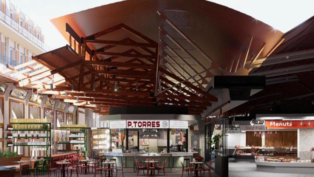La cubierta del Mercado Santa Caterina.