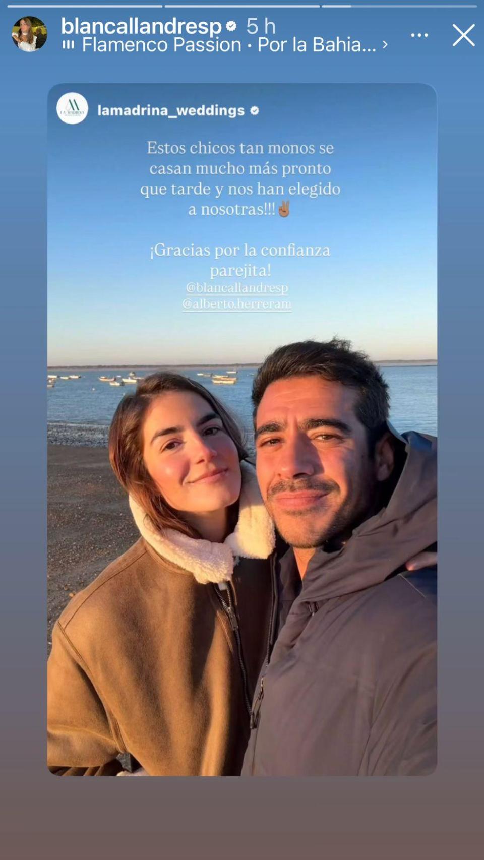 Blanca Llandres ha confirmado su boda con un 'post' de su 'wedding planner'.