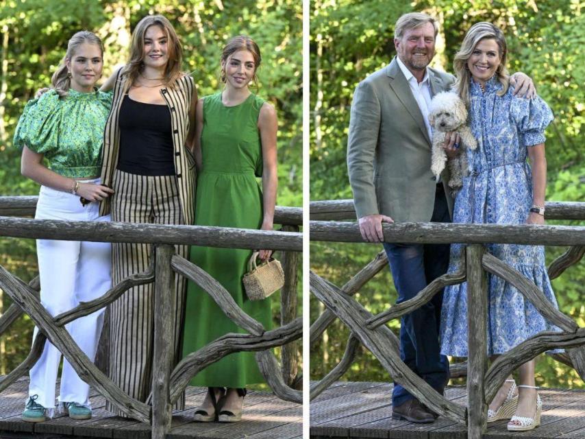 Los Reyes y sus hijas durante la sesión de fotos.