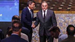 Carlos Mazón y Francisco José Gan Pampols, durante la presentación del Plan de Recuperación 'Endavant'. Rober Solsona / EP