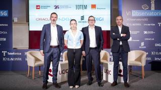 Fernando Rionegro, Market leader Telefónica and South Central Europe de Nokia; Alba Pérez, redactora de Invertia; Juan José Marfil, director de Red, TI y TV de Telefónica España; e Iván Rejón, director Government & Policy Advocacy and Strategy Europe de Ericsson.