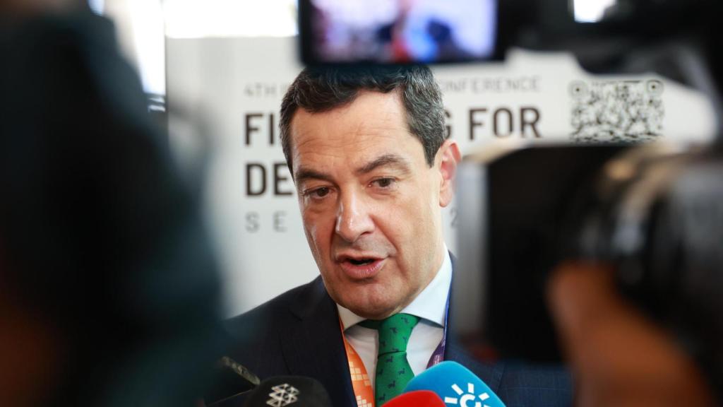 Juanma Moreno, este miércoles en la cumbre de la ONU que se celebra en Sevilla.