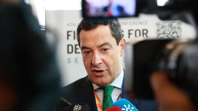 Juanma Moreno, este miércoles en la cumbre de la ONU que se celebra en Sevilla.