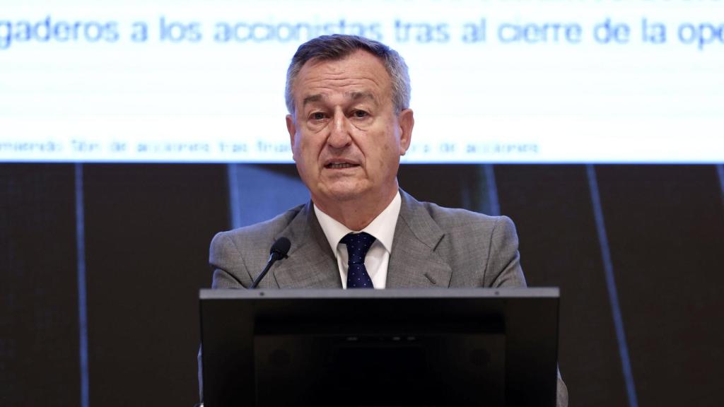 César González-Bueno, consejero delegado de Sabadell, el miércoles durante la rueda de prensa para presentar la venta de TSB a Santander.