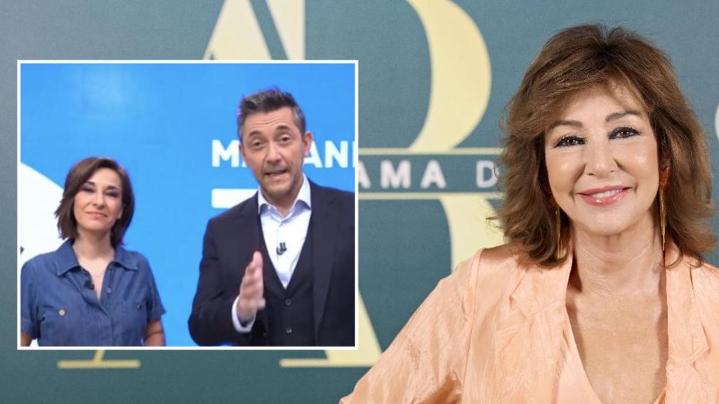 Javier Ruiz, Adela González y Ana Rosa Quintana, en un fotomontaje de BLUPER.