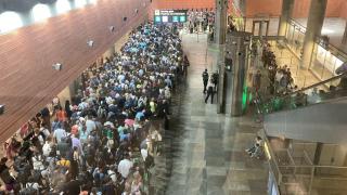 Caos en la T4 de Barajas