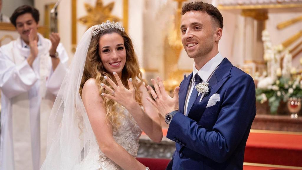 Imagen de la reciente boda entre Diogo Jota y su mujer, Rute Cardoso