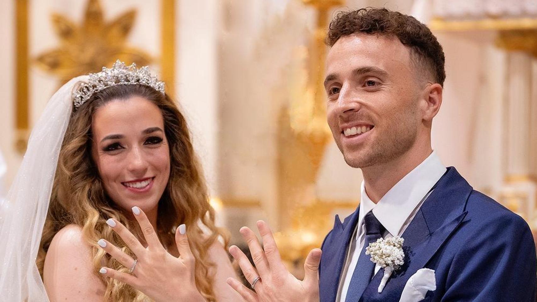 Rute Cardoso y Diogo Jota, el día de su boda el pasado mes de junio de 2025.