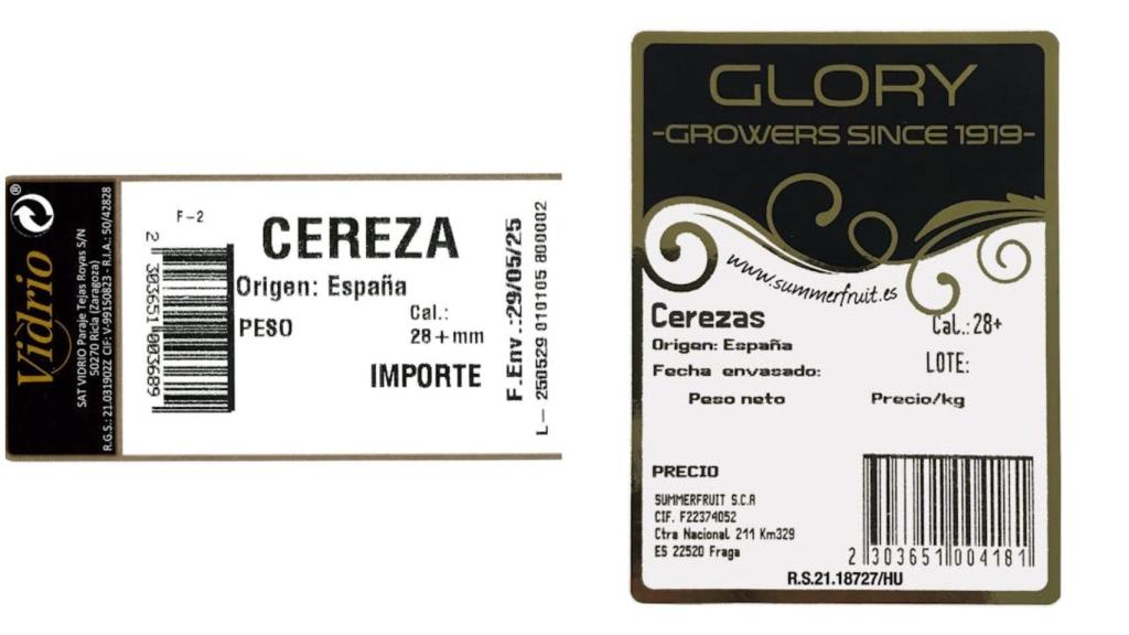 Etiqueta cerezas Mercadona.