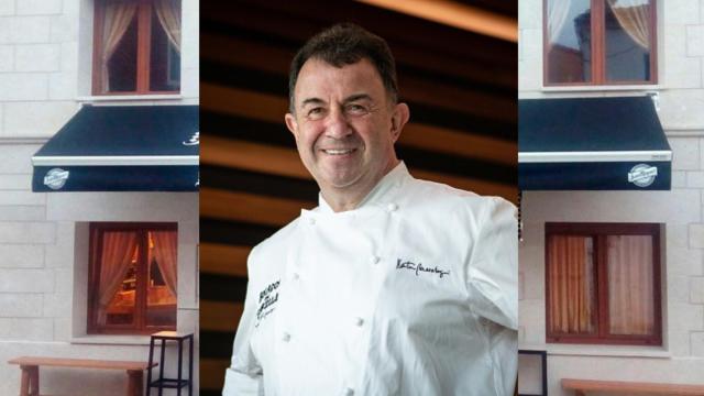 Martín Berasategui y fachada de La Tomasa.