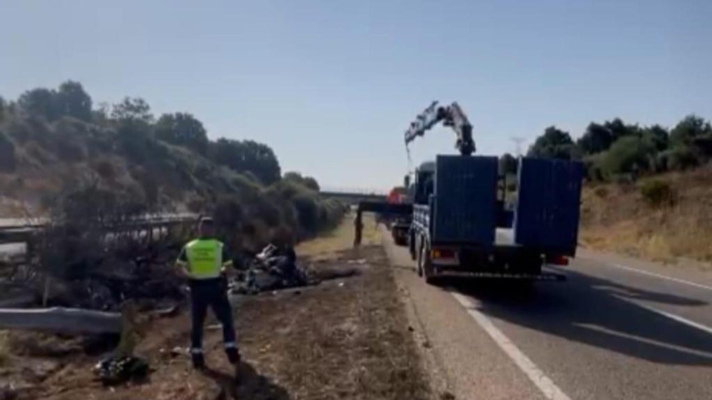 Lugar del accidente donde murieron el futbolista Diogo Jota y su hermano, André Felipe