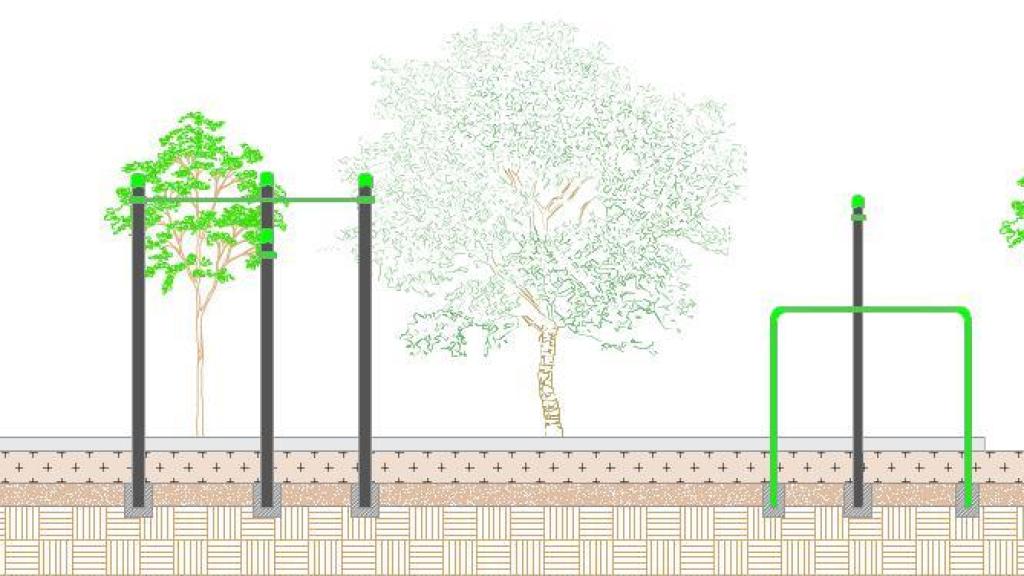 Imagen de la futura zona de calistenia de Churriana.