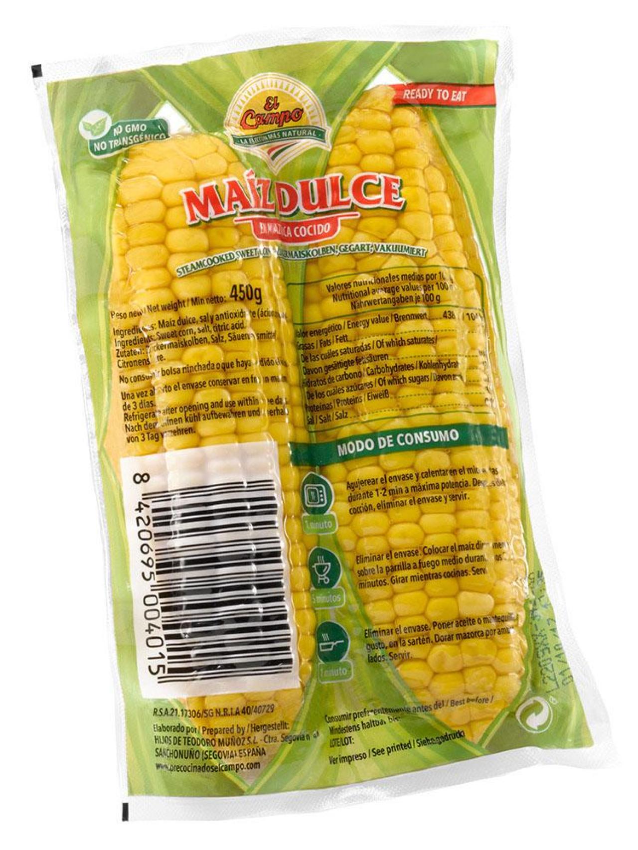 El maíz dulce de El Campo, envasado al vacío