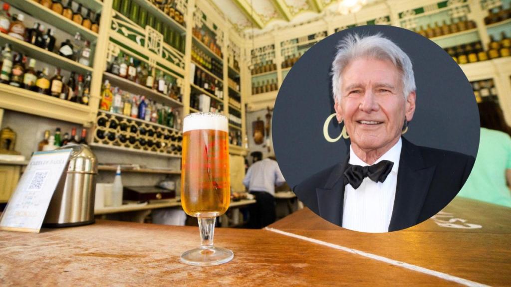 Collage del bar y Harrison Ford.
