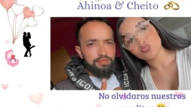 Cheito y Ahinoa, en la invitación de la pedida de mano que acabó en tragedia.