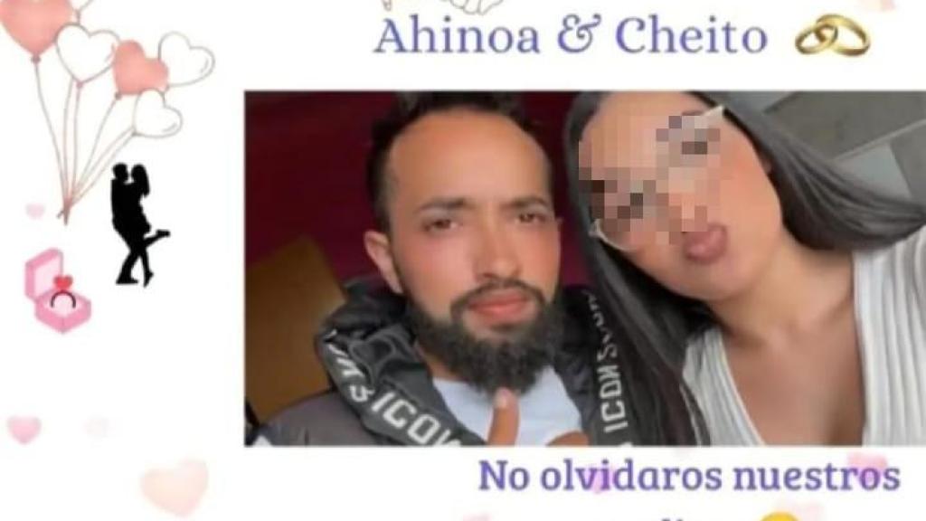 Cheito y Ahinoa, en la invitación de la pedida de mano que acabó en tragedia.