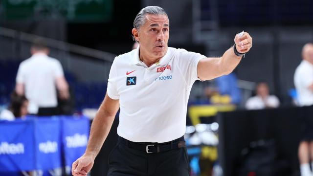 Sergio Scariolo, en un entrenamiento de la Selección.
