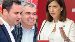 Javier Alfonso Cendón junto a Santos Cerdán y Esther Peña.