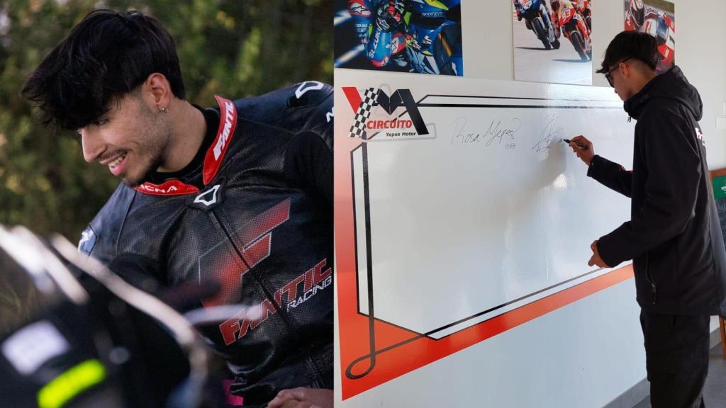 El piloto Borja Gómez, en dos imágenes en el Circuito Yepes Motor.