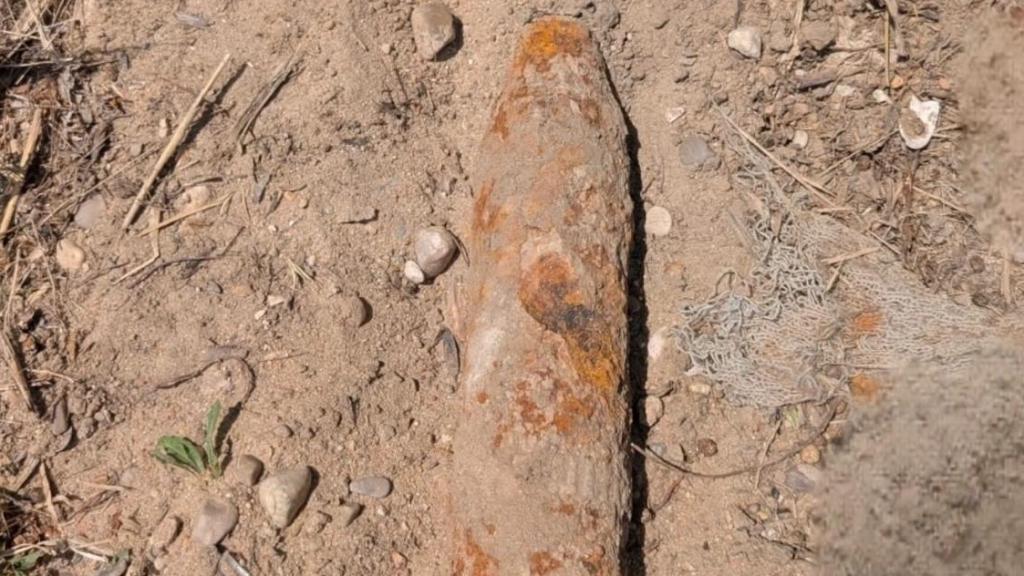 Proyectil localizado en las proximidades del Camino Hornillos