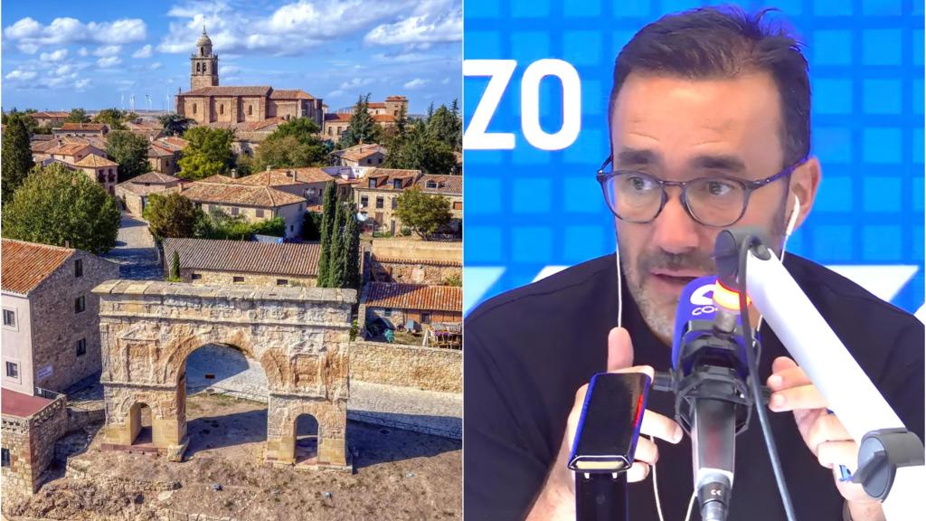 Montaje de un pueblo de España y Juanma Castaño.