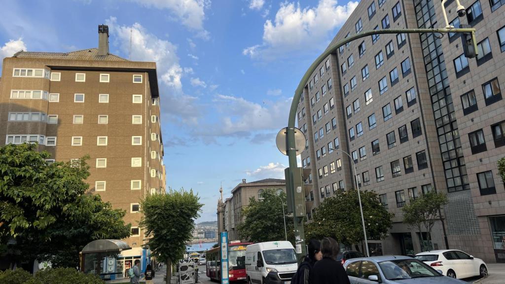 Imagen de una de las calles de A Coruña esta mañana.