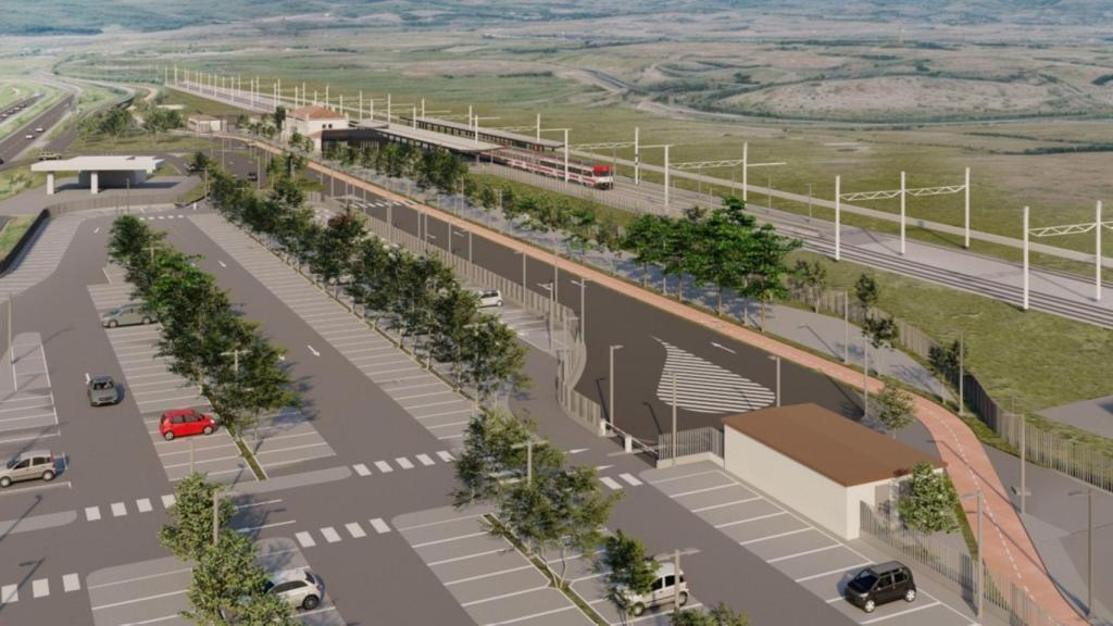 Infografía del proyecto del aparcamiento, carril bici, accesos en Soto.