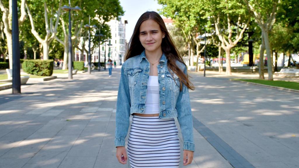 Paula Luengo, en el parque de La Marina de Zamora