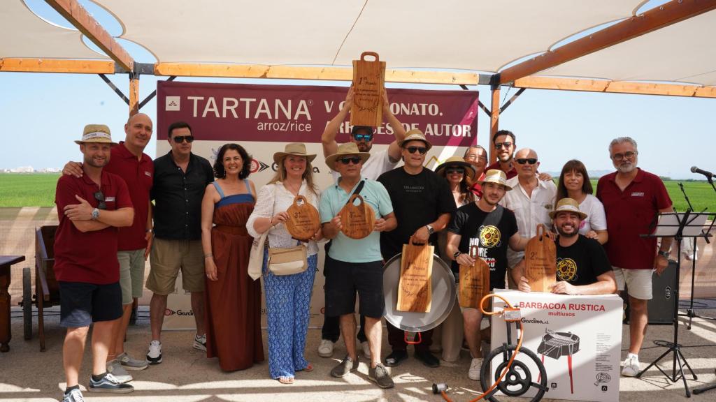 El podio del V Campeonato de Arroces de Autor.