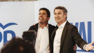 Carlos Mazón y Alberto Núñez Feijóo, en un acto de partido en Alicante. Roberto Plaza / Europa Press