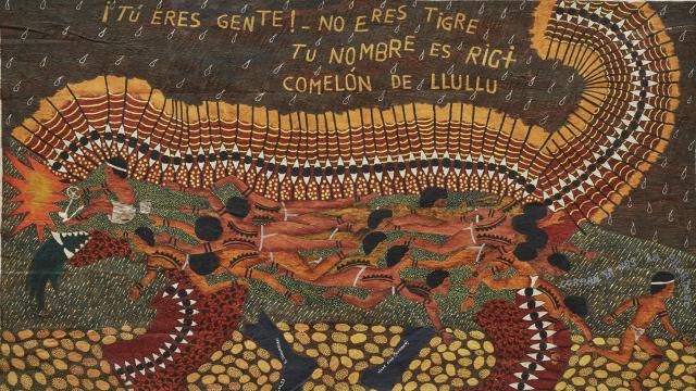 Santiago Yahuarcani: 'Tigre rig', 2023. Foto: Juan Pablo Murrugarra