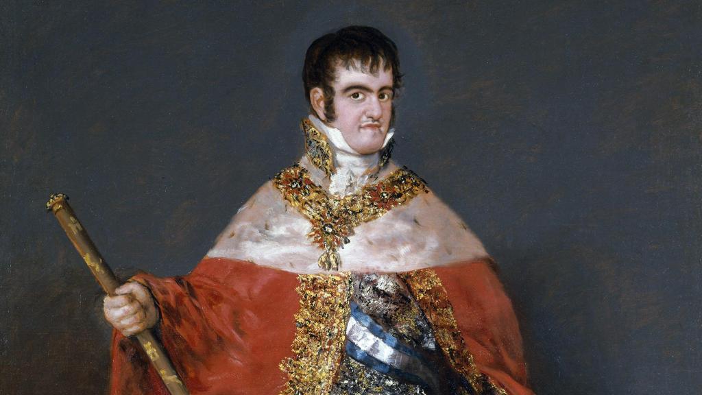 Francisco de Goya: 'Fernando VII con manto real', 1814-15 (detalle). Museo del Prado