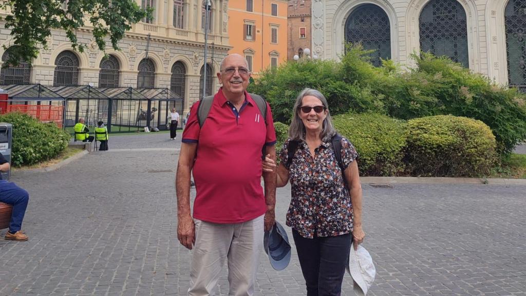 Begoña y Augusto en su visita a Bolonia