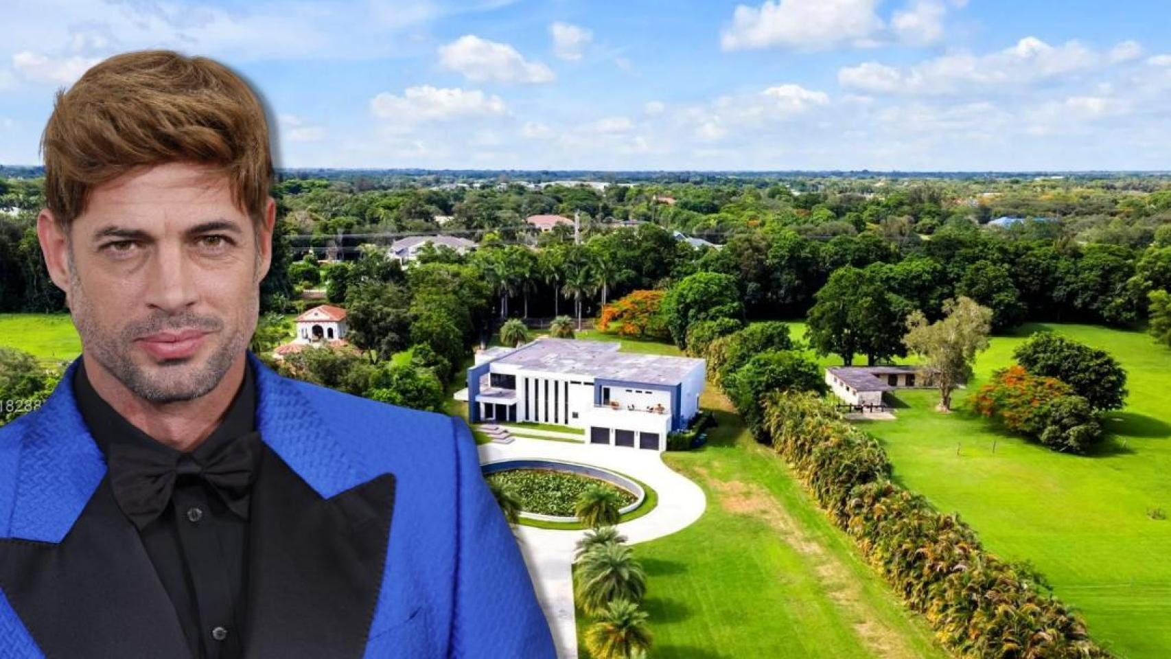 William Levy junto a la casa que vende en Florida en un montaje de JALEOS.