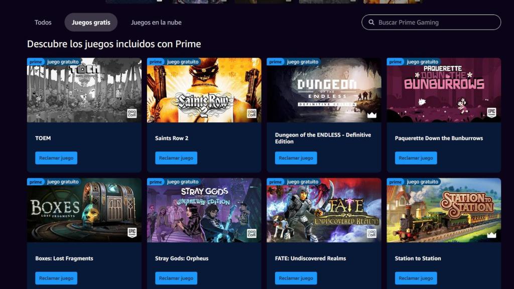 Juegos gratis con Amazon Prime Gaming