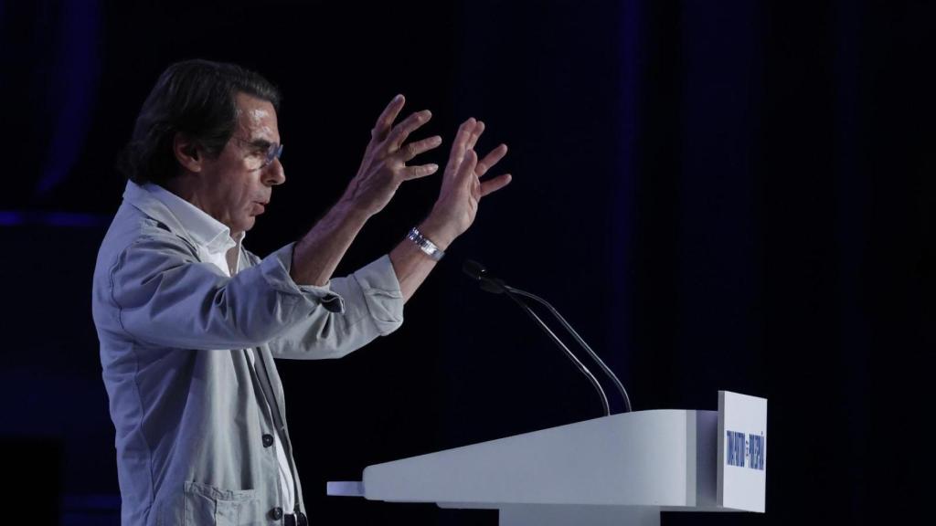 El expresidente del Gobierno José María Aznar, este viernes durante el XXI Congreso Nacional del PP, en Madrid.