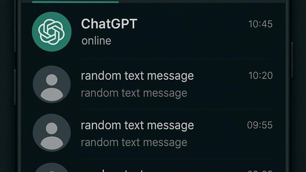 Ejemplo de una interfaz de WhatsApp con ChatGPT.