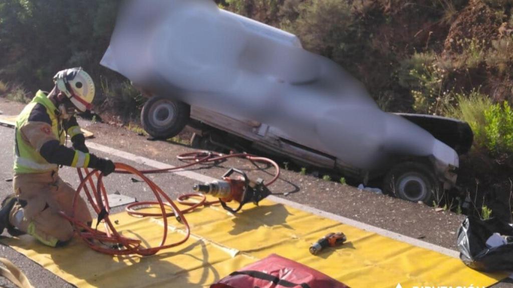 Imagen del accidente de tráfico en Brea de Aragón